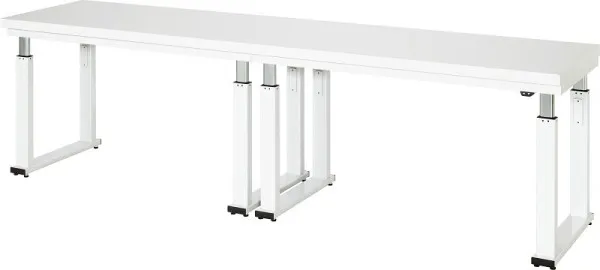 Bancada de trabalho RAU série adlatus 600, W3000 x D700 x H740-1140 mm, bancada com revestimento laminado rígido (HPL), es...