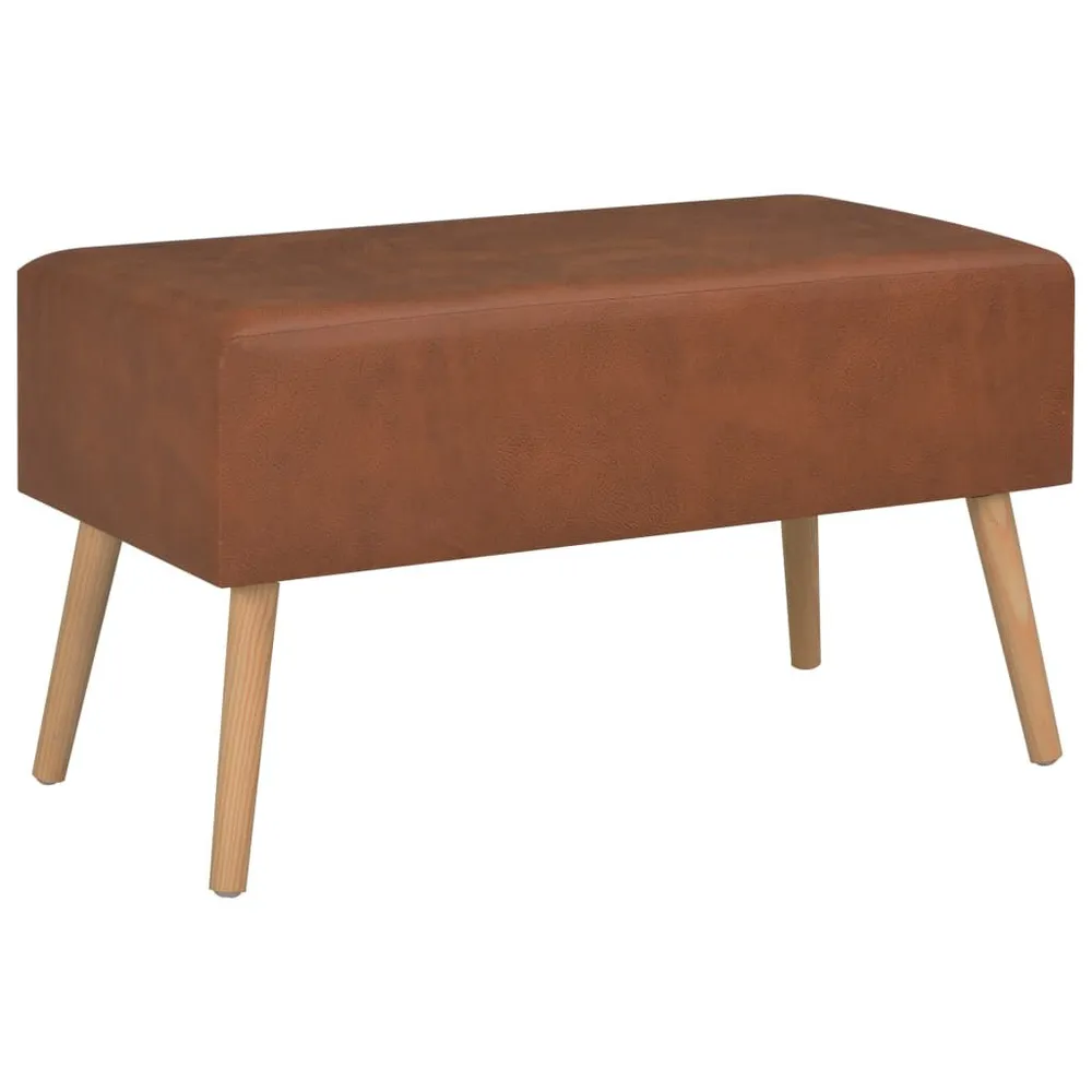 Banco com gavetas 80 cm couro artificial castanho