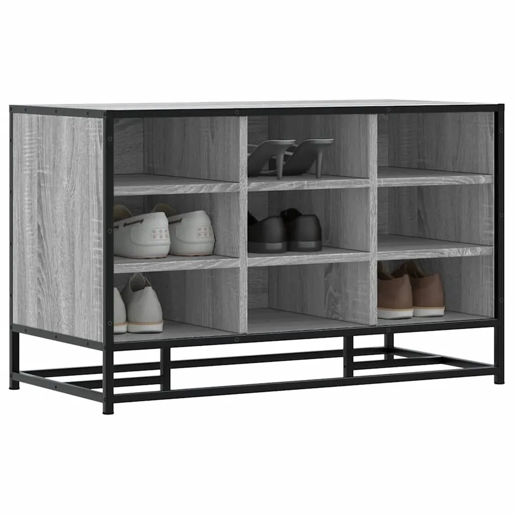 Banco para calçado sonoma 84x40x53,5 cm madeira metálico cinzento