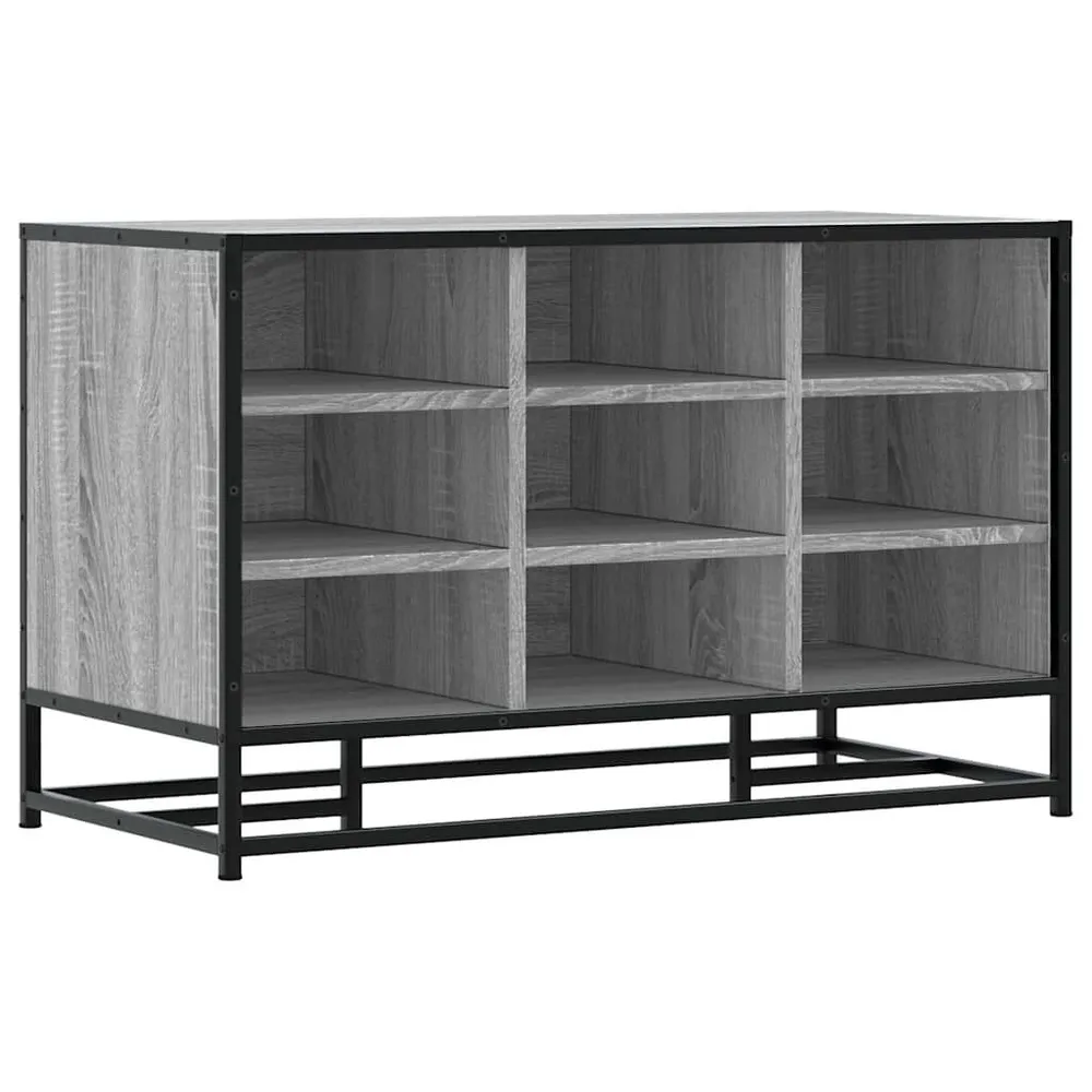 Banco para calçado sonoma 84x40x53,5 cm madeira metálico cinzento