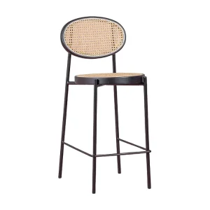 Banco vintage com design imortal em rotim natural (65cm) - Norte - Preto
