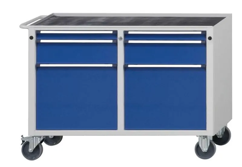 Carrinho de oficina de bancadas ANKE, modelo 216 V, 1090 x 615 x 810 mm, RAL 7035/5010, banheira, 460.102