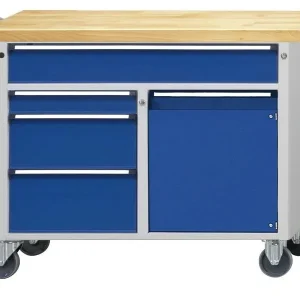 Carrinho de oficina de bancadas ANKE, modelo 330 V, 1140 x 650 x 970 mm, RAL 7035/5010, BMP 40 mm, 460.205