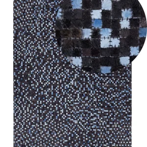 Cowhide Area Rug 160 x 230 cm Brown and Azul IKISU