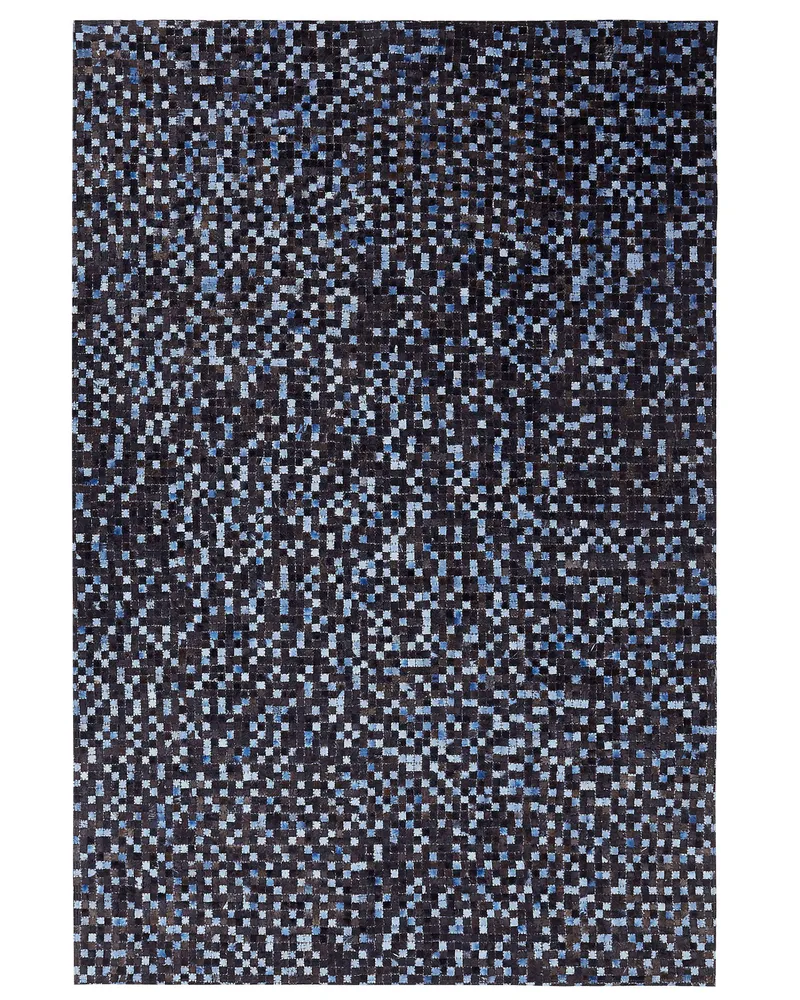 Cowhide Area Rug 160 x 230 cm Brown and Azul IKISU
