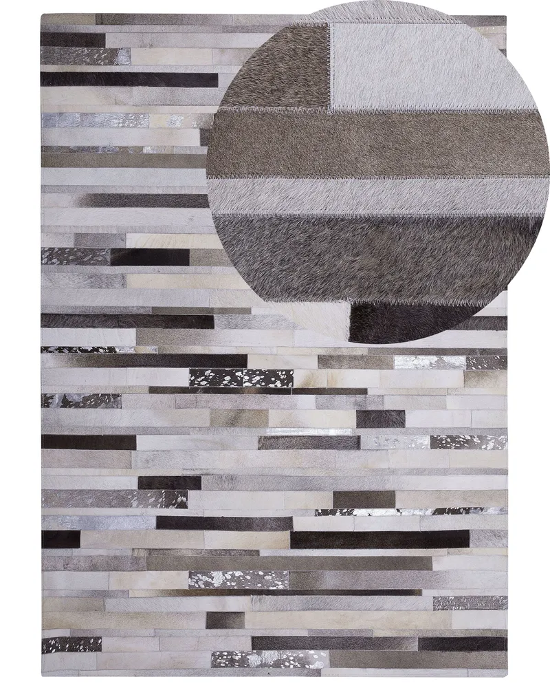 Cowhide Area Rug 160 x 230 cm Castanho Multicolour TIPLI
