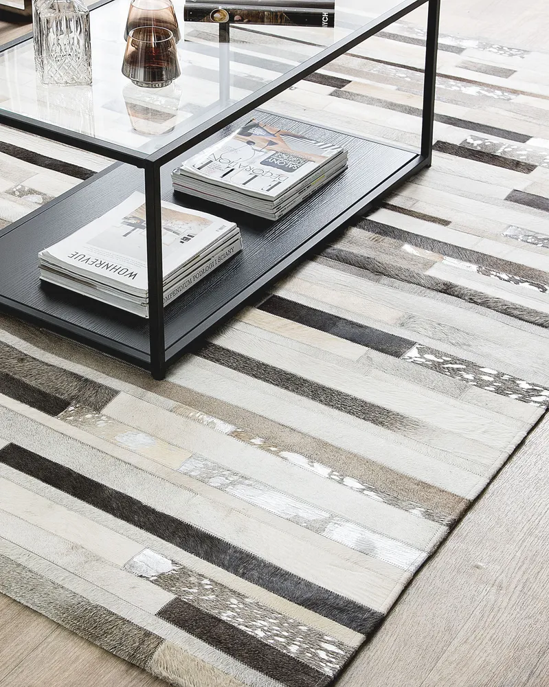 Cowhide Area Rug 160 x 230 cm Castanho Multicolour TIPLI