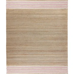 Jute Area Rug 160 x 230 cm Beige and Pastel Flamingo MIRZA