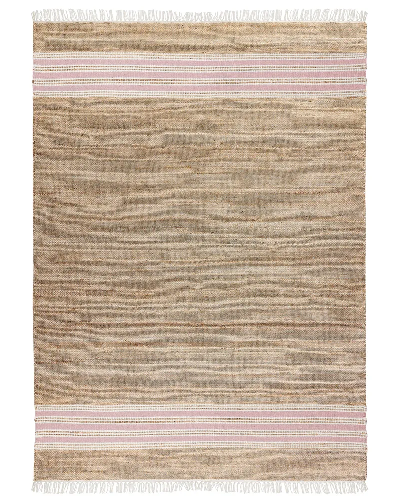 Jute Area Rug 160 x 230 cm Beige and Pastel Flamingo MIRZA
