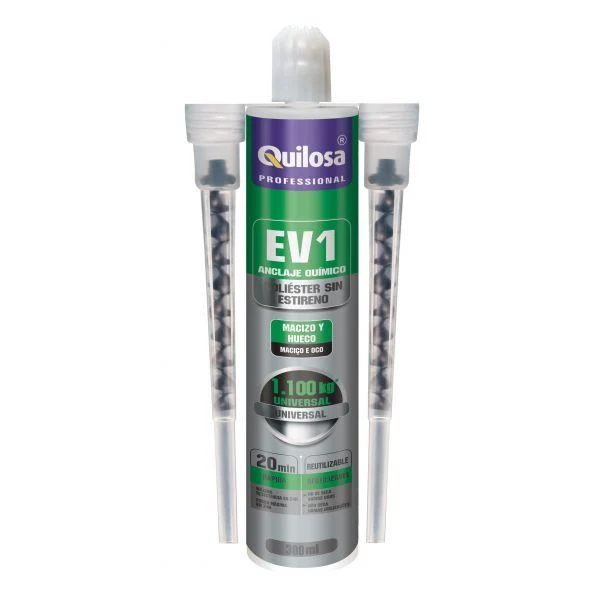 QUILOSA Bucha Química EV1 Poliéster sem Estireno 300ml – Fixação em Materiais Ocos e Maciços, Endurecimento Celere