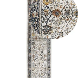 Runner Rug 80 x 300 cm Bege claro and Blue ARATES