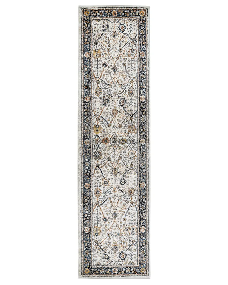 Runner Rug 80 x 300 cm Bege claro and Blue ARATES