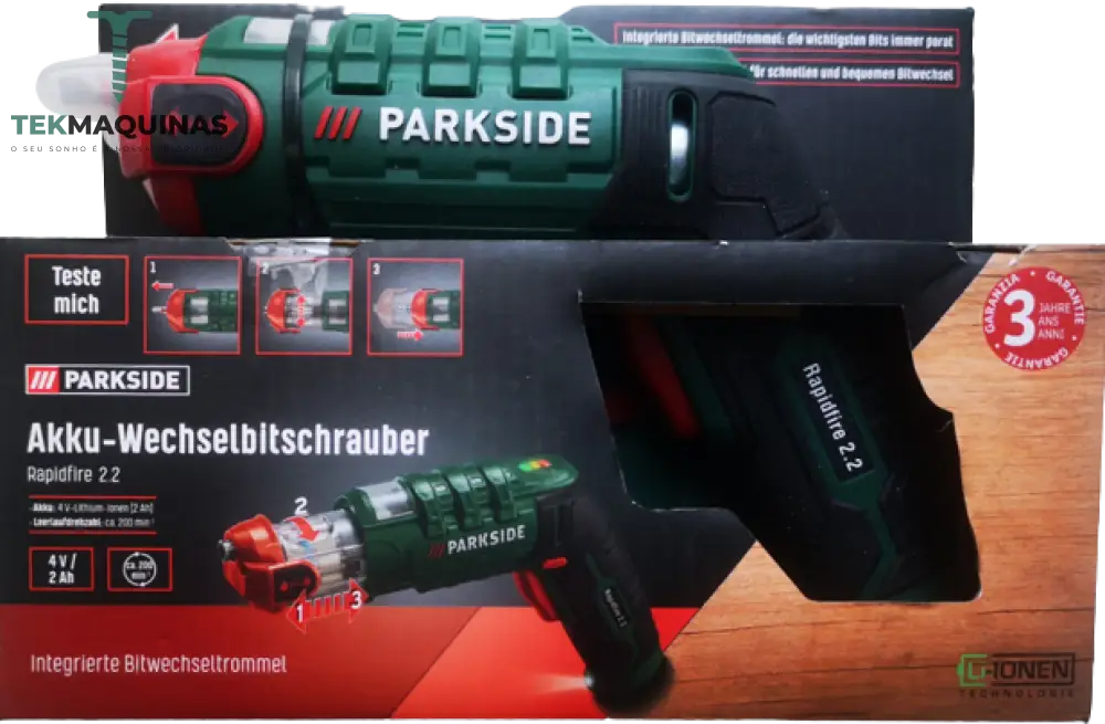 Chave de bits intercambiável sem fio PARKSIDE® 4V »Rapidfire 2.2«, com iluminação LED da peç de trabalho B-ware