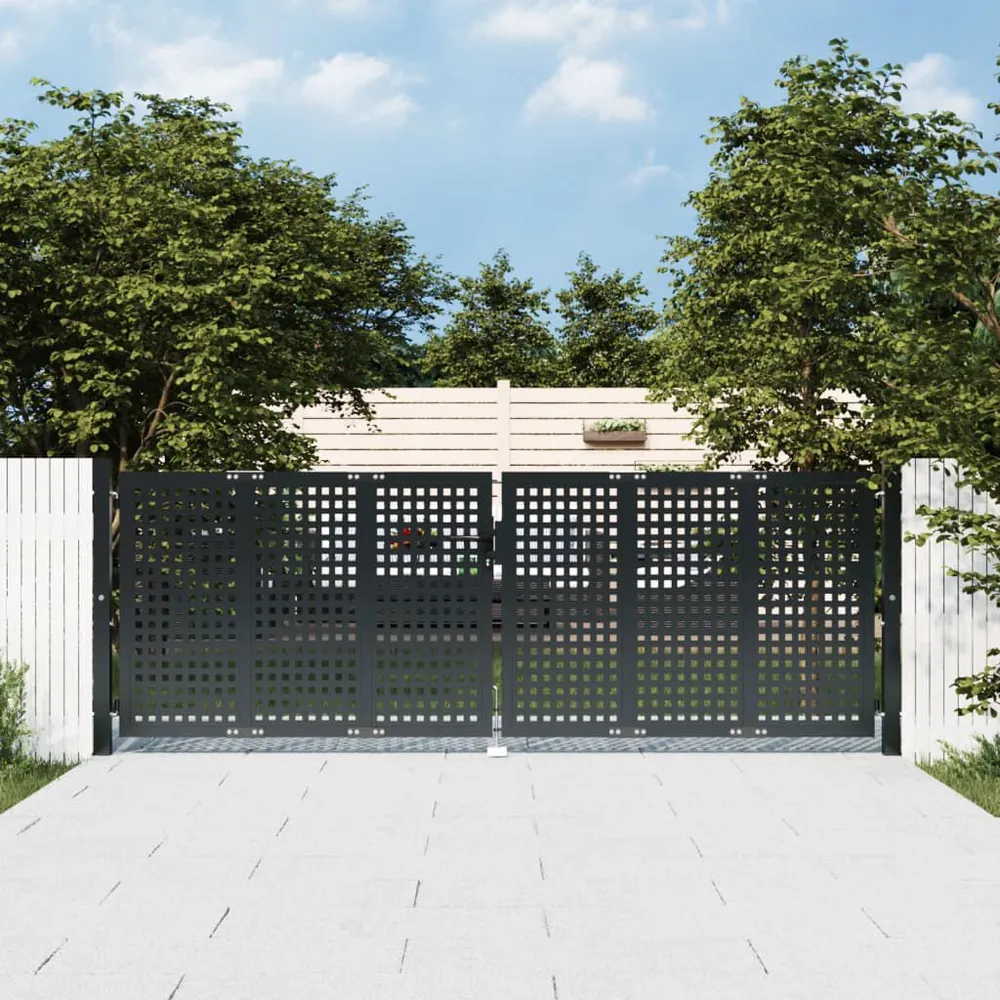 Blindado Profissional Portão de jardim 300x125 cm ço antracite