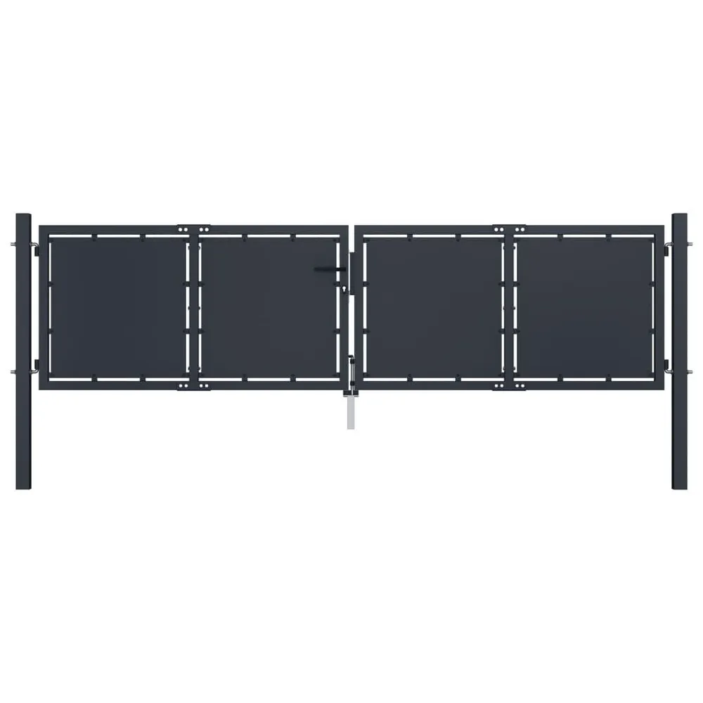 Grau Militar Portão de jardim 300x100 cm ço antracite