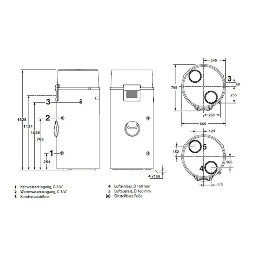 Bomba de calor água quente Remeha Azorra Ace 200 litros 2,4 kW