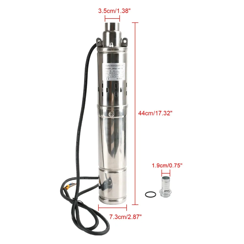 3" Bomba de furo solar de parafuso MPPT 48V 750W submersível poço profundo ço