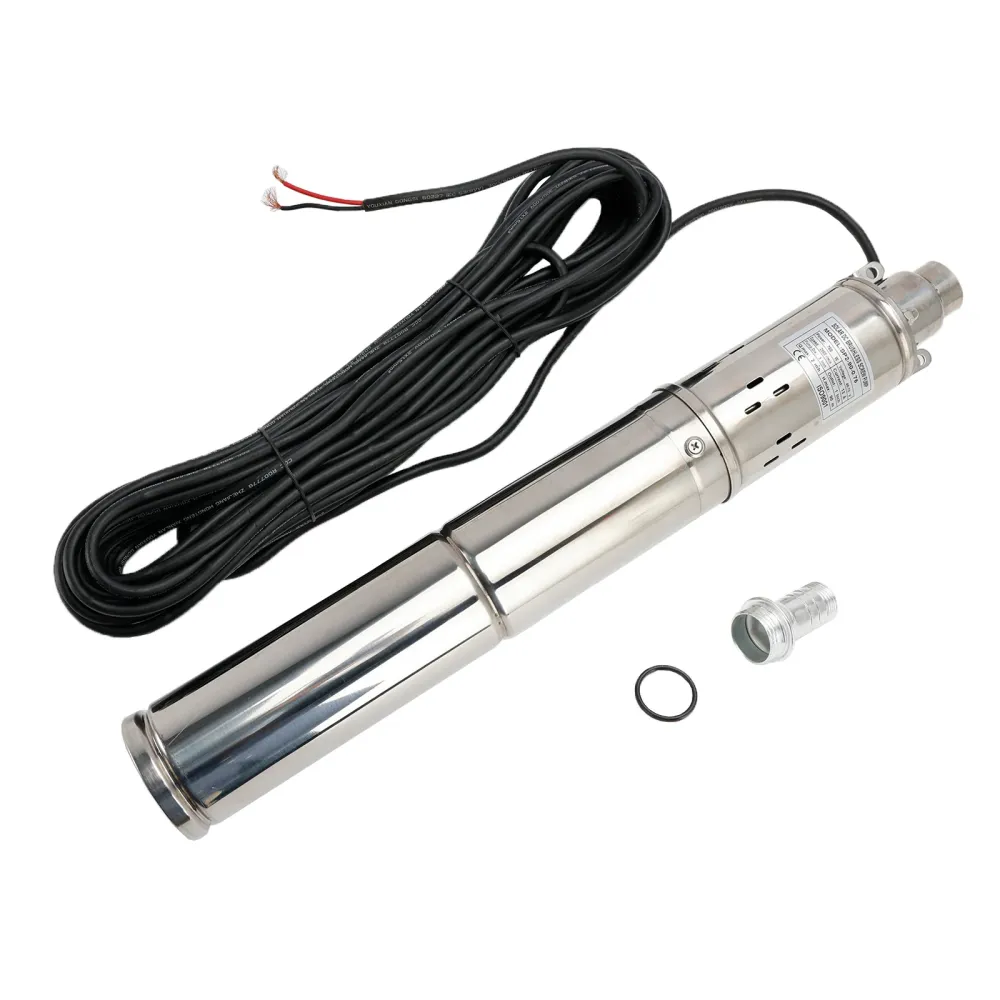 3" Bomba de água submersível solar de poço profundo de 48 V e 750 W para poço profundo com MPPT integrado