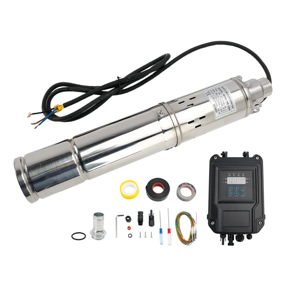 3" Bomba solar de parafuso MPPT 60V 1KW submersível para poço profundo com cabeç de ço de 160 m
