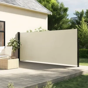 Toldo lateral retrátil 180x500 cm cor creme para Clima Tropical