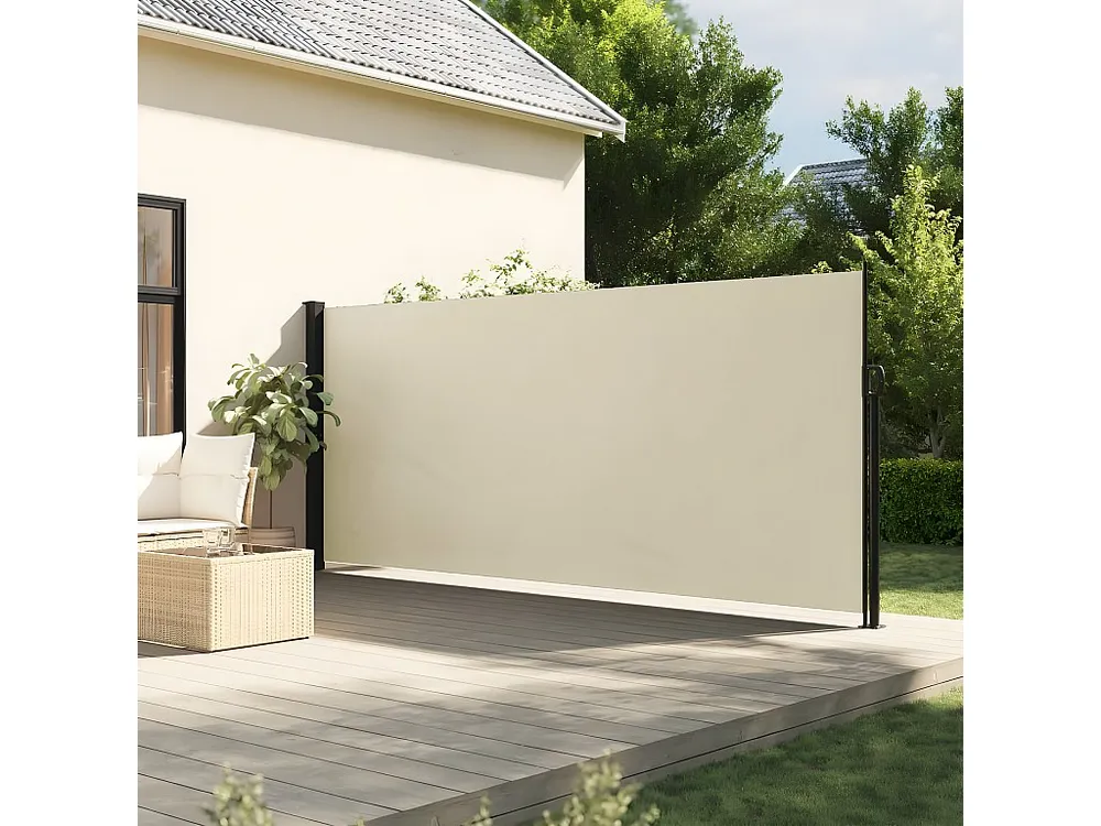 Toldo lateral retrátil 180x500 cm cor creme para Clima Tropical