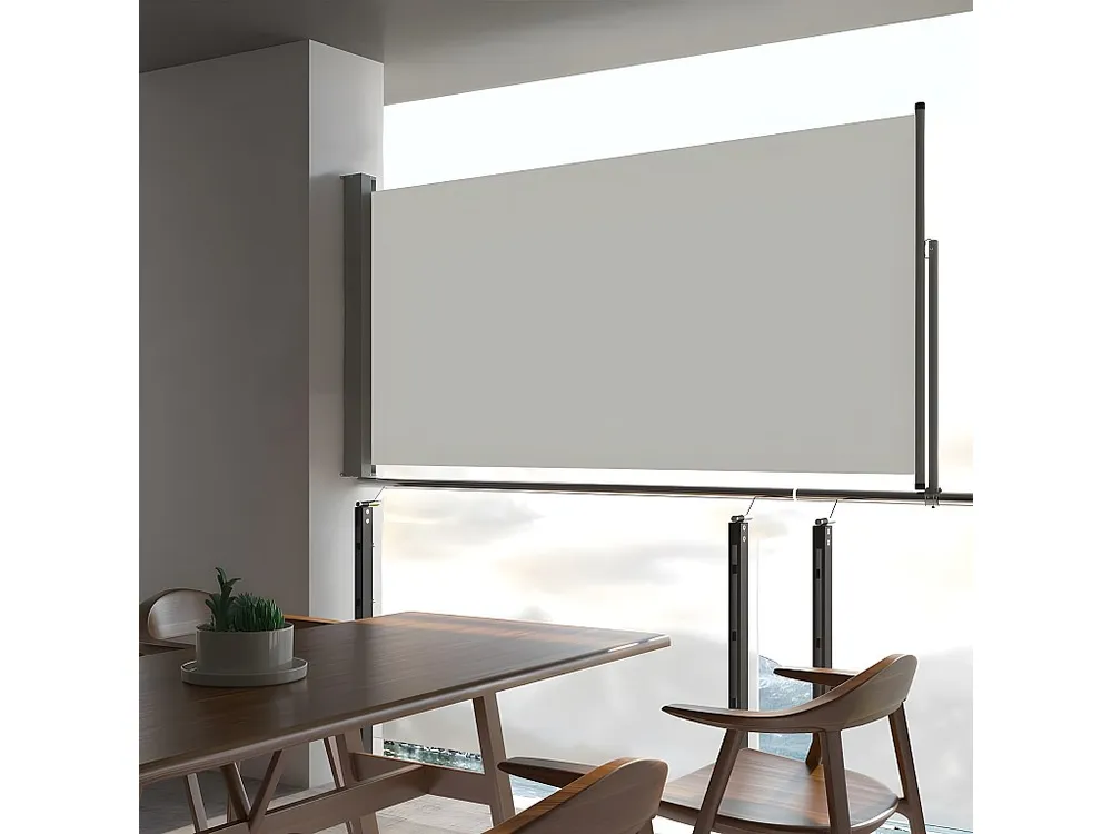 Toldo lateral retrátil para pátio 80x300 cm creme para Clima Tropical