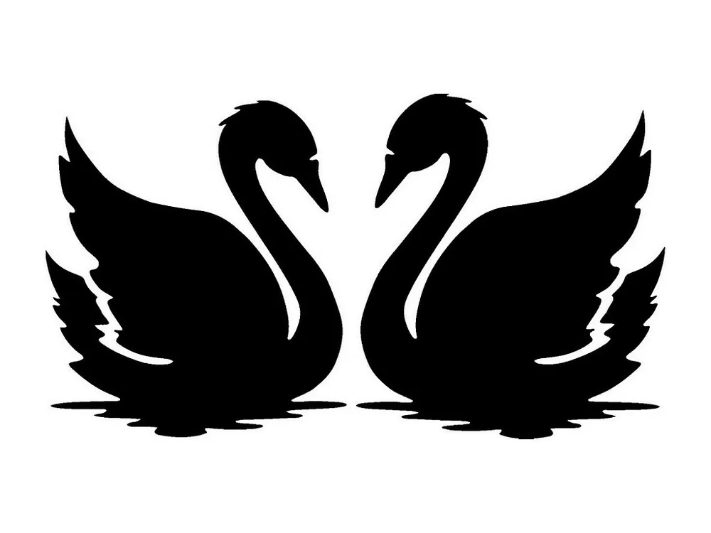 Decoração em Metálico Cisnes 2, Preto, 80x0,15x42 cm, EPIKASA