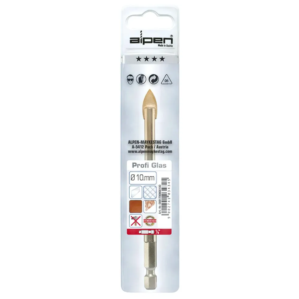 Broca Alpen Crystal 10,00 mm (Blister 1 peç)