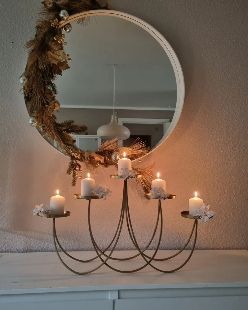 Candelabro BUARAN Metálico Dourado para Som de Emergência