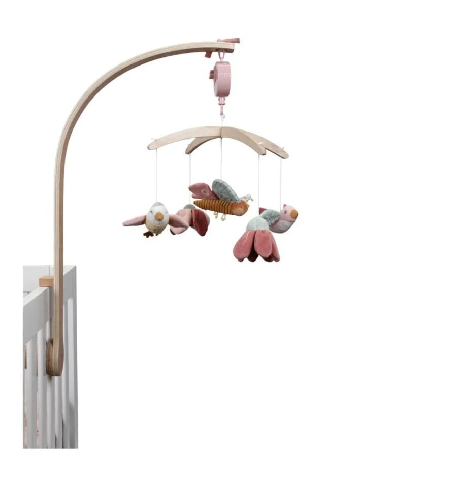 Wooden musical mobile Flowers and butterflies