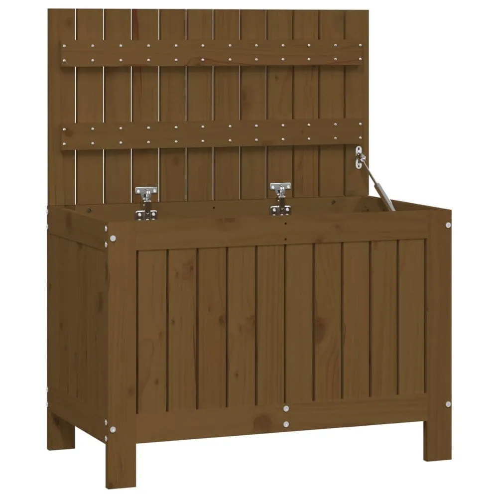 Caixa de arrumação jardim 76x42,5x54 pinho maciço castanho-mel (Ajustável)