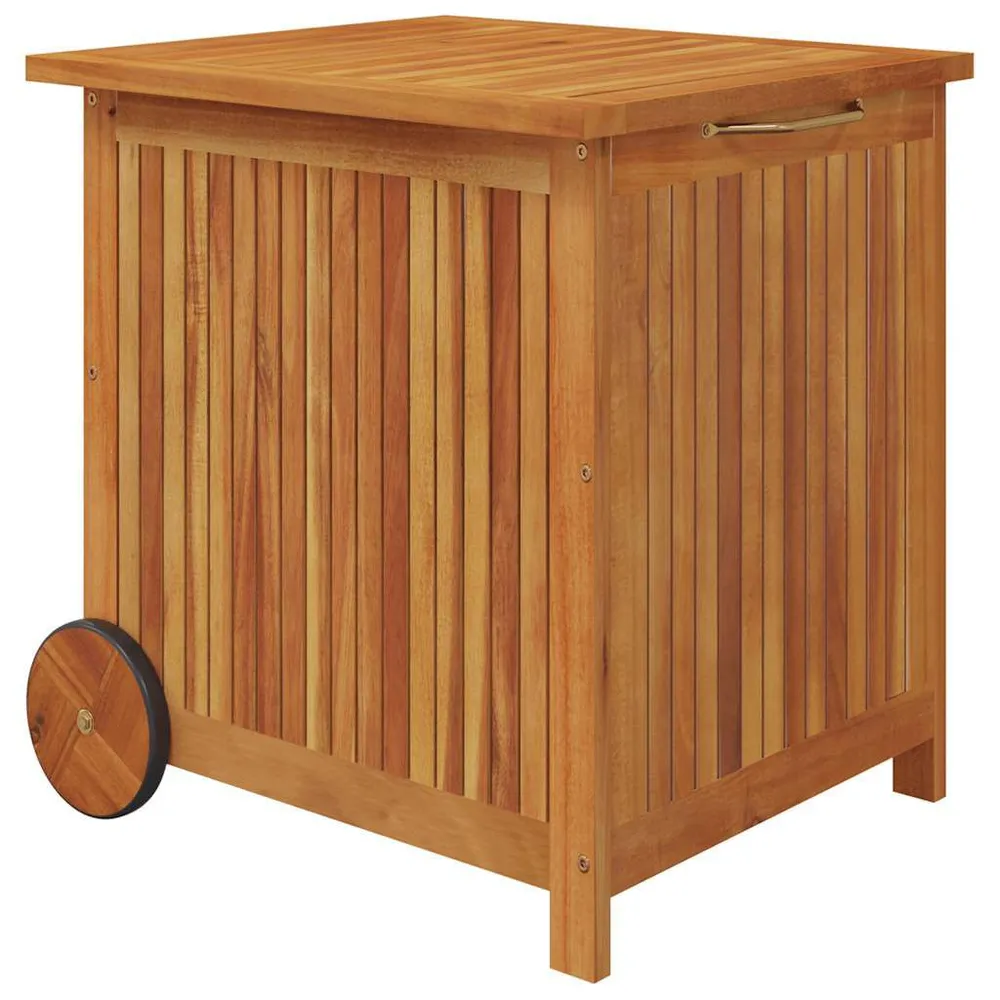 Caixa arrumação jardim comrodas 60x50x58cm madeira acácia maciç para Caminhonete