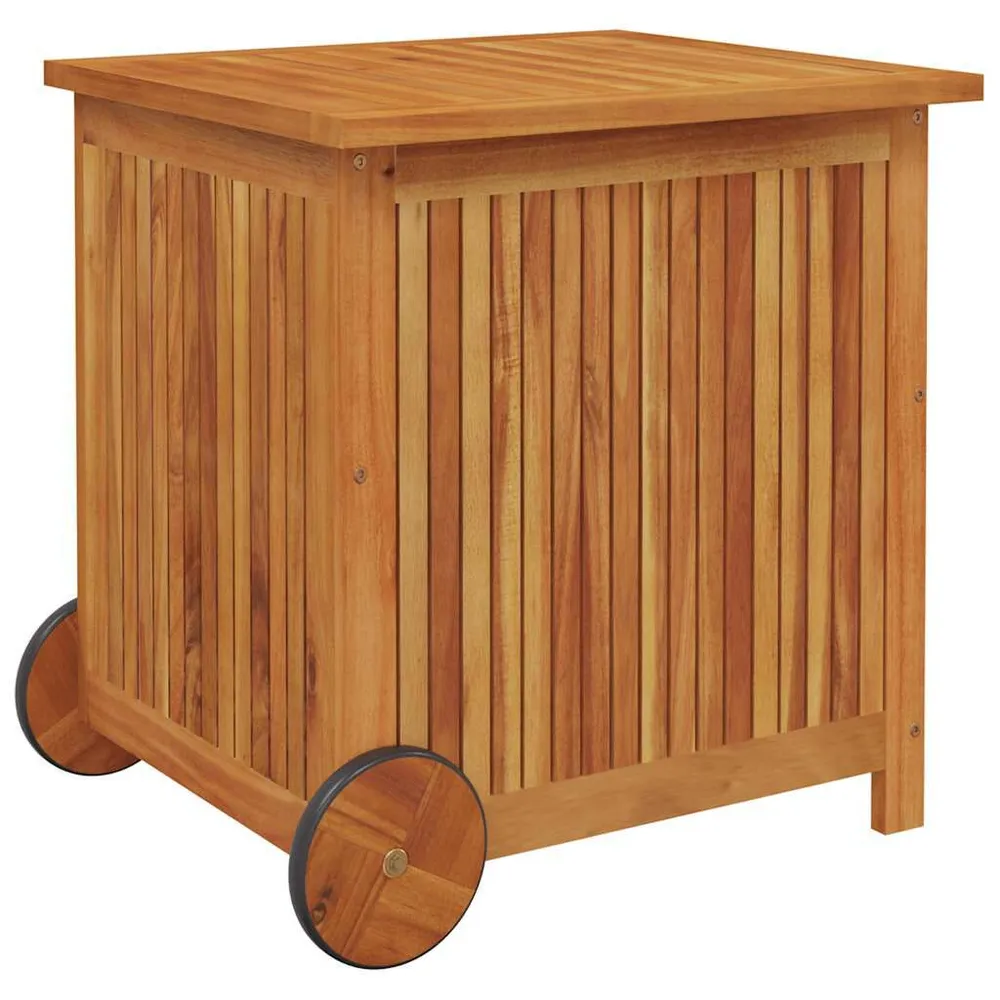 Caixa arrumação jardim comrodas 60x50x58cm madeira acácia maciç para Caminhonete