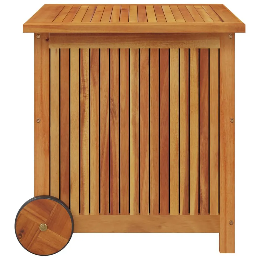 Caixa arrumação jardim comrodas 60x50x58cm madeira acácia maciç para Caminhonete