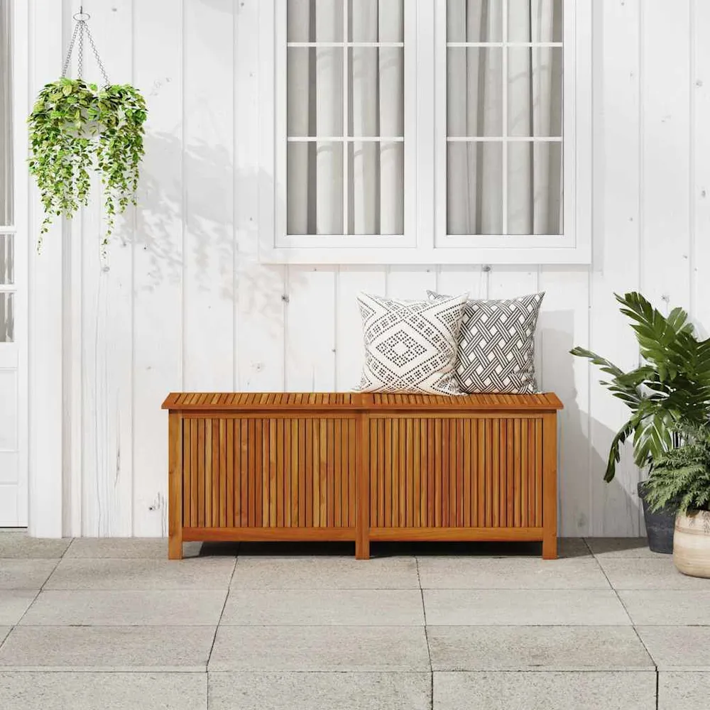 Caixa arrumação para jardim 150x50x58 cm madeira acácia maciç à Prova d'Água