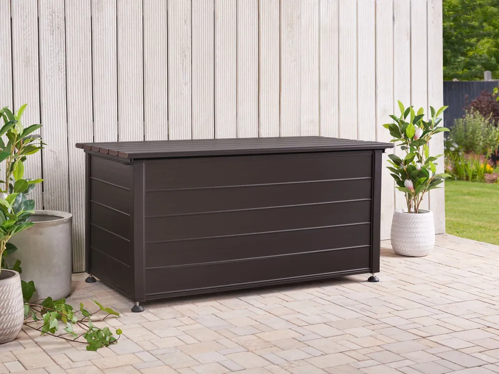 Caixa de arrumação para jardim castanha escura 123 x 60 cm CAMPALTO em Tela de Poliéster