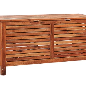 Caixa de arrumação para jardim em madeira castanha escura 130 x 64 cm RIVIERA em Tela de Poliéster