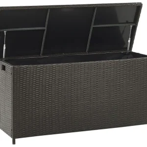 Caixa de arrumação em rattan sintético castanho 126 x 46 cm MODENA em Tela de Poliéster