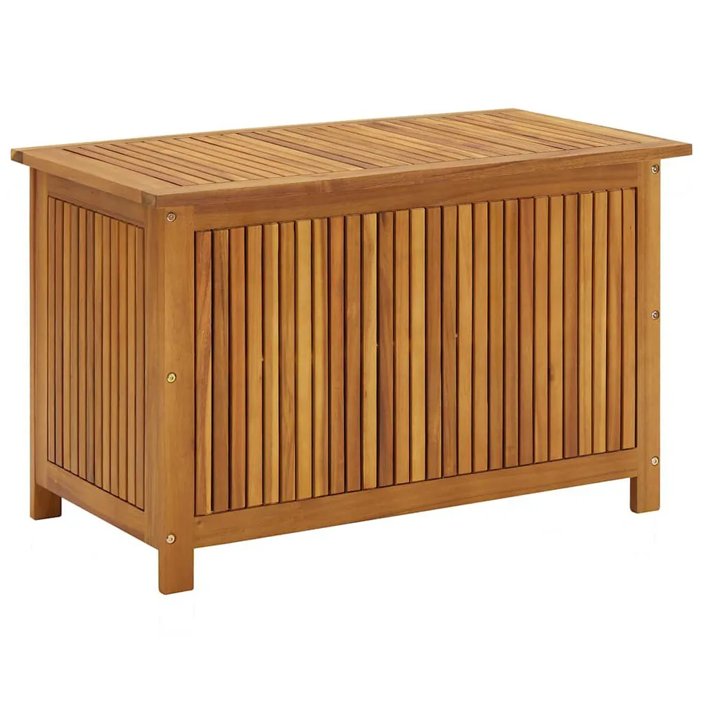 ço Galvanizado Caixa arrumação para jardim 90x50x58cm madeira acácia maciç