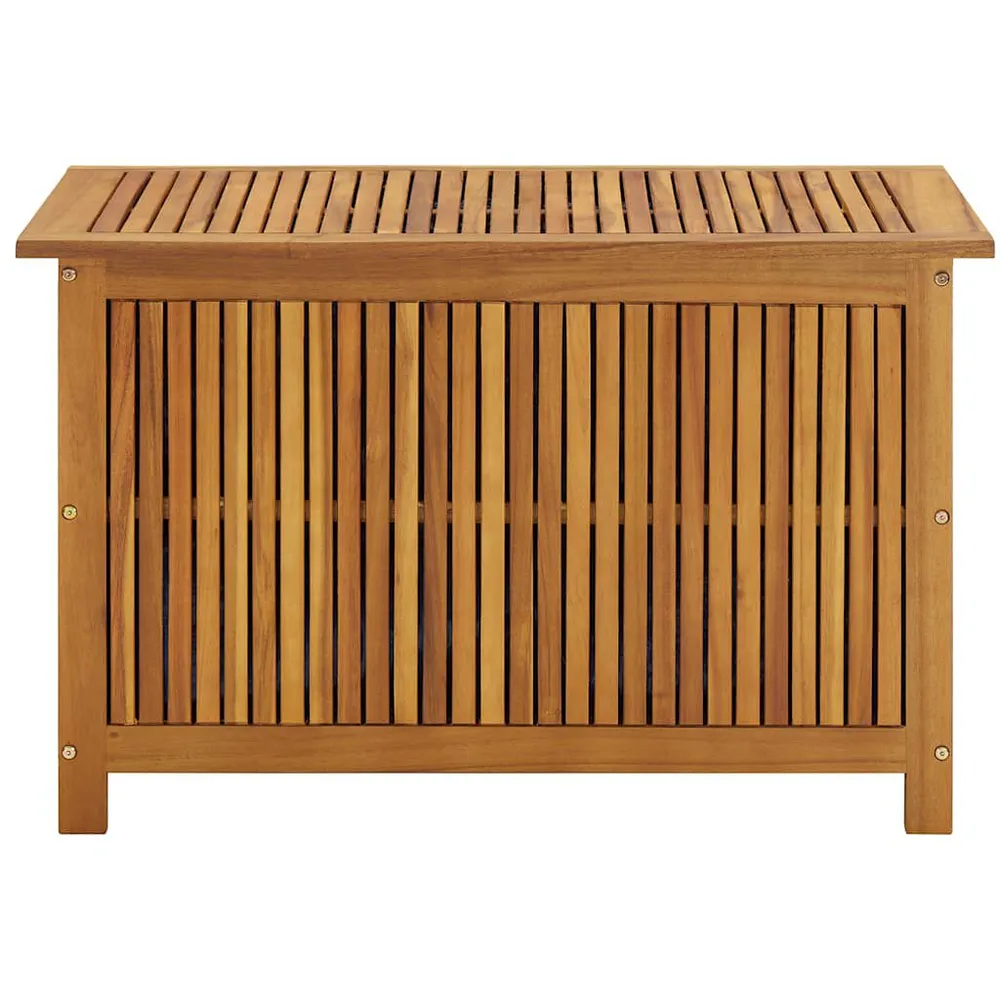 ço Galvanizado Caixa arrumação para jardim 90x50x58cm madeira acácia maciç