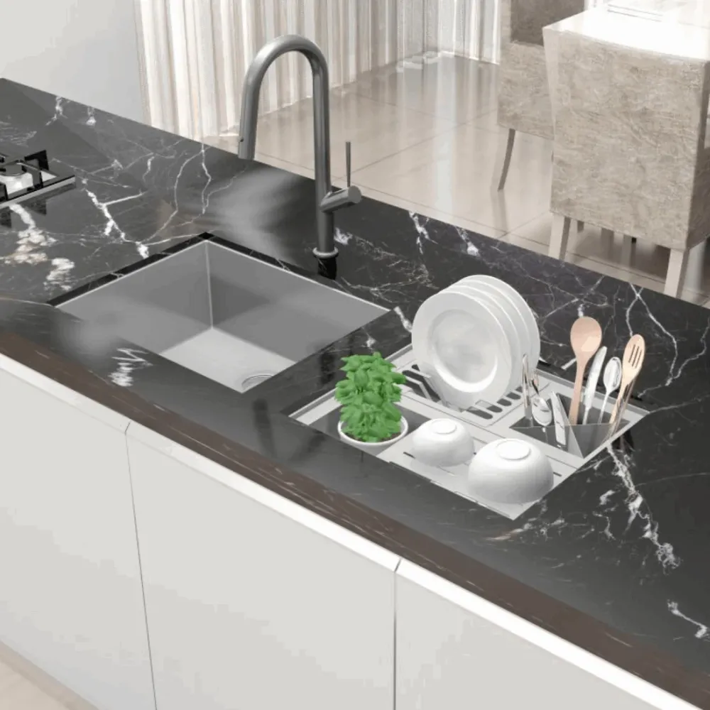 Canal Organizador Úmido Debacco Quadratino 450 Inox com acessórios