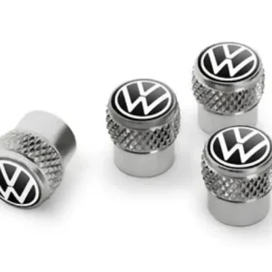 Capace ventil Volkswagen Original New Design – set 4 buc, argintii, aluminiu