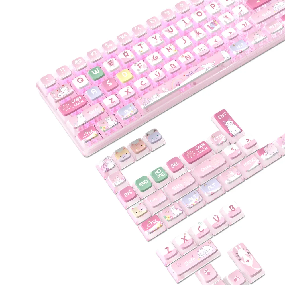 ATTACK SHARK 120 Teclas PBT Sublimação por Corante Conjunto de Keycaps Pudding