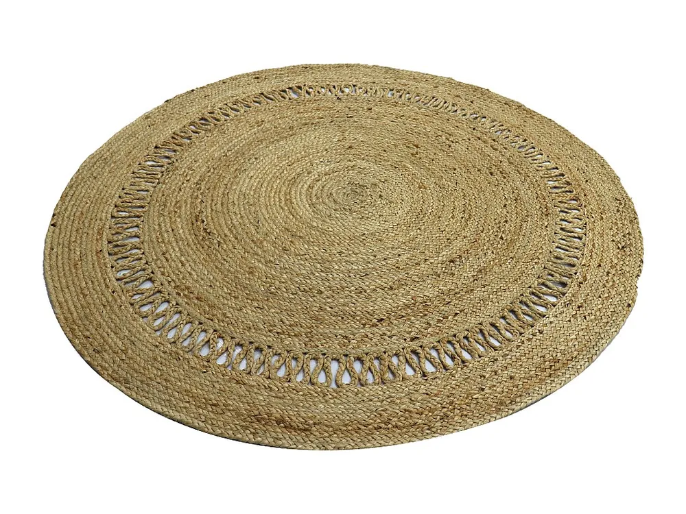 Tapete redondo perfurado 100% juta D150 cm cor espontâneo - ALYA