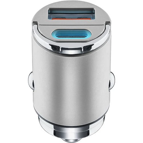 Carregador de Isqueiro Cellular Line Drive Micron USB+ USB TIPO C - Prateado - Conjunto de 4