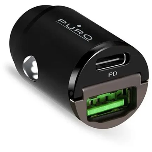 Carregador de Isqueiro Puro Pequeno Auto Bullet 30W - Preto com Certificação de Seguranç