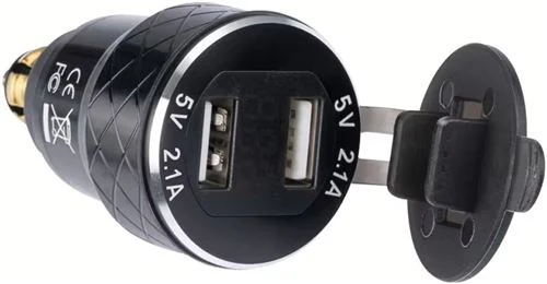 Carregador para Mota Interphone 2 x USB - Preto do Tipo Modular