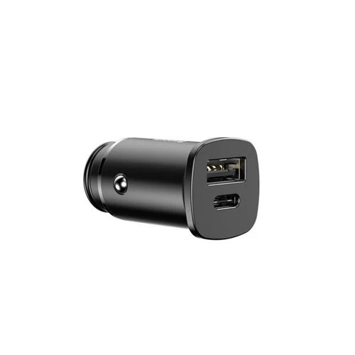 Lanç para Guincho Carregador de Isqueiro Baseus USB+USB-C - Preto
