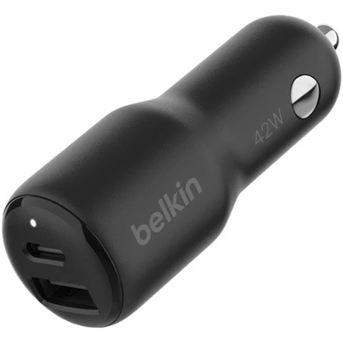 Protetor de Carter Carregador de Isqueiro Belkin BoostCharge Duplo USB + USB-C - Preto