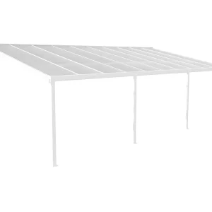 Abrigo para carro de parede em alumínio 18,8 m² branco - C618 x L305 x A240/285 cm ALVARO